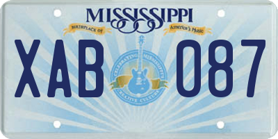 MS license plate XAB087