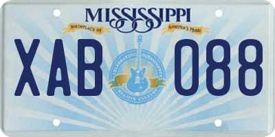 MS license plate XAB088