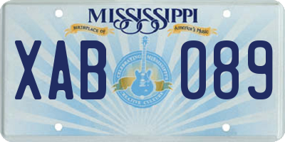 MS license plate XAB089