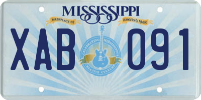 MS license plate XAB091
