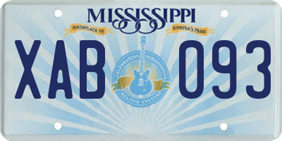 MS license plate XAB093