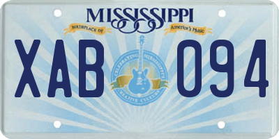 MS license plate XAB094