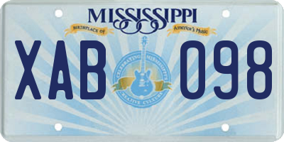 MS license plate XAB098
