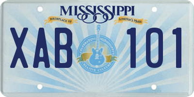 MS license plate XAB101