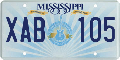 MS license plate XAB105