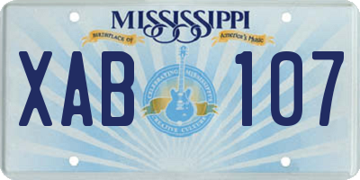 MS license plate XAB107