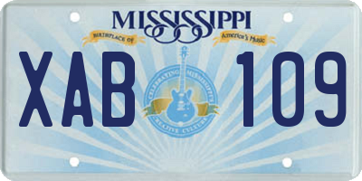 MS license plate XAB109