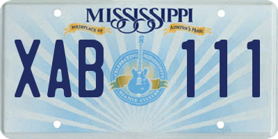 MS license plate XAB111