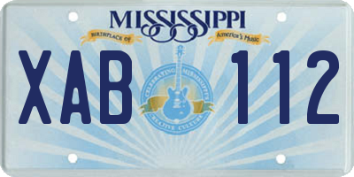 MS license plate XAB112