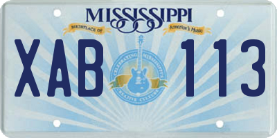 MS license plate XAB113