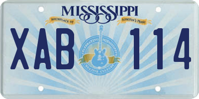 MS license plate XAB114