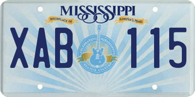 MS license plate XAB115