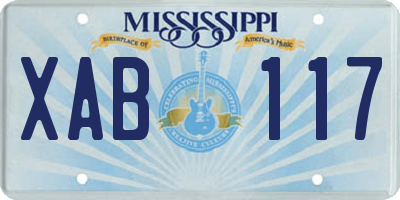 MS license plate XAB117