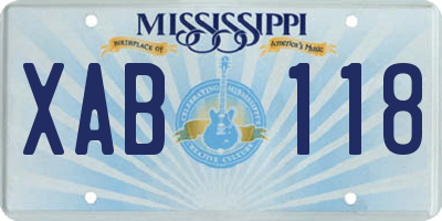 MS license plate XAB118