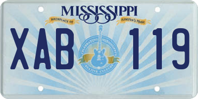 MS license plate XAB119