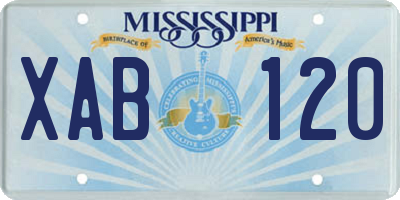 MS license plate XAB120