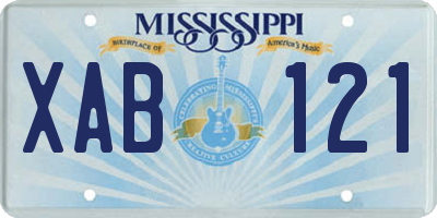 MS license plate XAB121