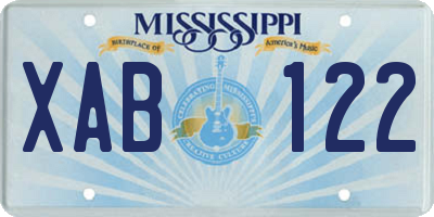MS license plate XAB122