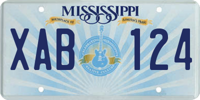 MS license plate XAB124