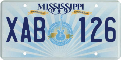 MS license plate XAB126