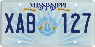 MS license plate XAB127