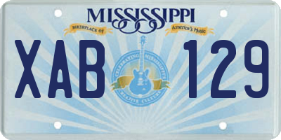 MS license plate XAB129