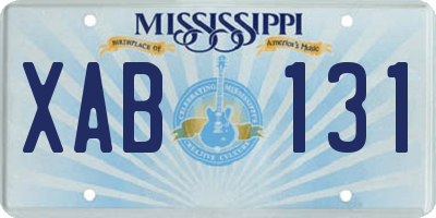 MS license plate XAB131