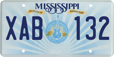 MS license plate XAB132