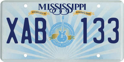 MS license plate XAB133