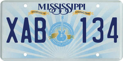 MS license plate XAB134