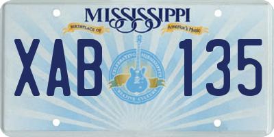 MS license plate XAB135