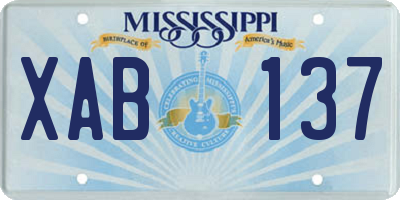 MS license plate XAB137
