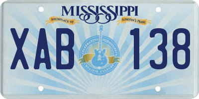 MS license plate XAB138