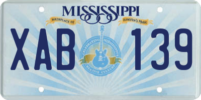 MS license plate XAB139