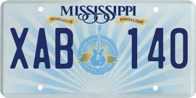 MS license plate XAB140