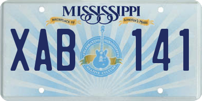 MS license plate XAB141