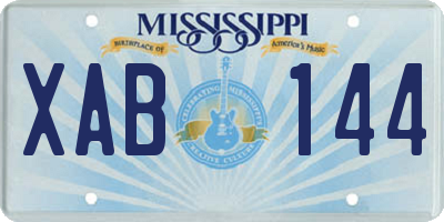 MS license plate XAB144