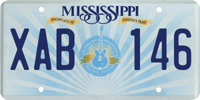 MS license plate XAB146