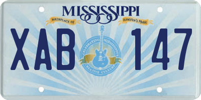 MS license plate XAB147