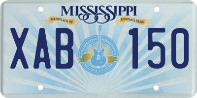 MS license plate XAB150
