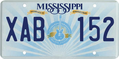MS license plate XAB152
