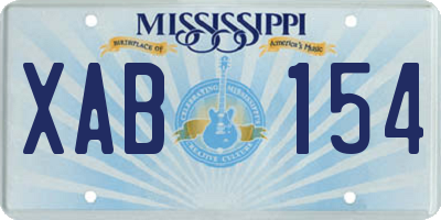 MS license plate XAB154