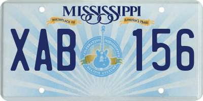 MS license plate XAB156