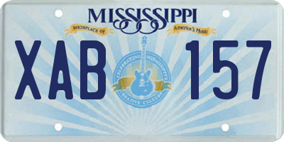 MS license plate XAB157