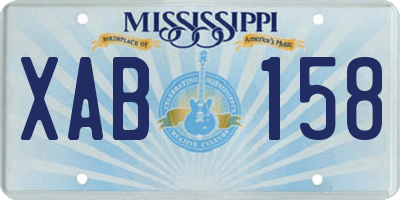 MS license plate XAB158