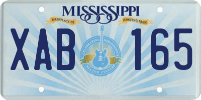 MS license plate XAB165