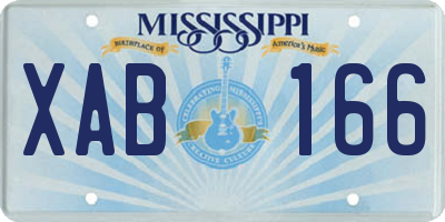 MS license plate XAB166