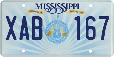 MS license plate XAB167