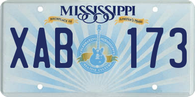 MS license plate XAB173