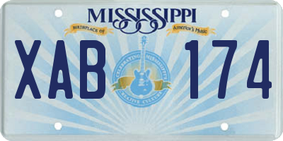 MS license plate XAB174